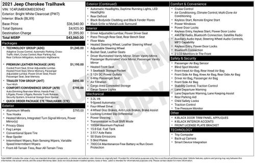 2021 Jeep Cherokee Trailhawk