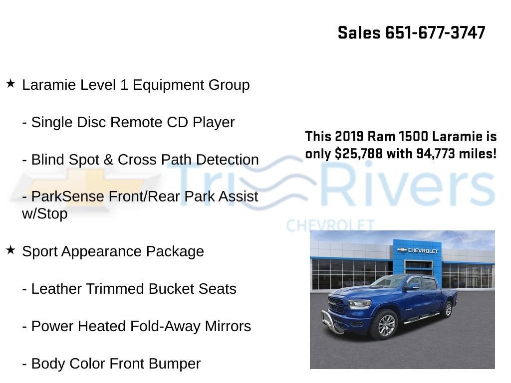 2019 RAM 1500 Laramie Crew Cab 4x4 5'7" Box