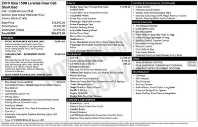 2019 RAM 1500 Laramie Crew Cab 4x4 5'7" Box