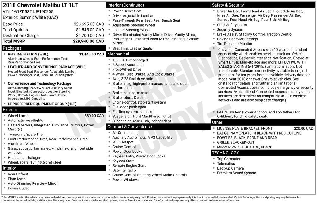 2018 Chevrolet Malibu LT
