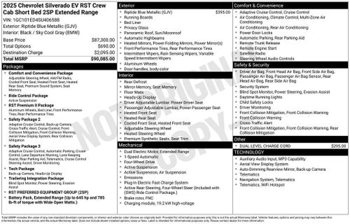 2025 Chevrolet Silverado EV RST - Extended Range