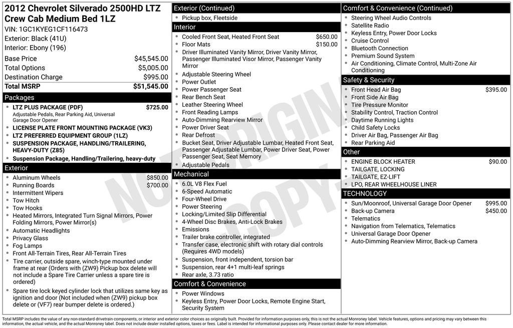 2012 Chevrolet Silverado 2500 HD LTZ