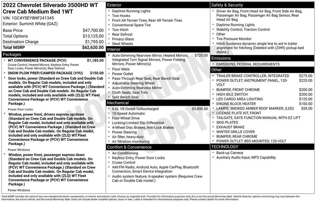 2022 Chevrolet Silverado 3500 HD WT