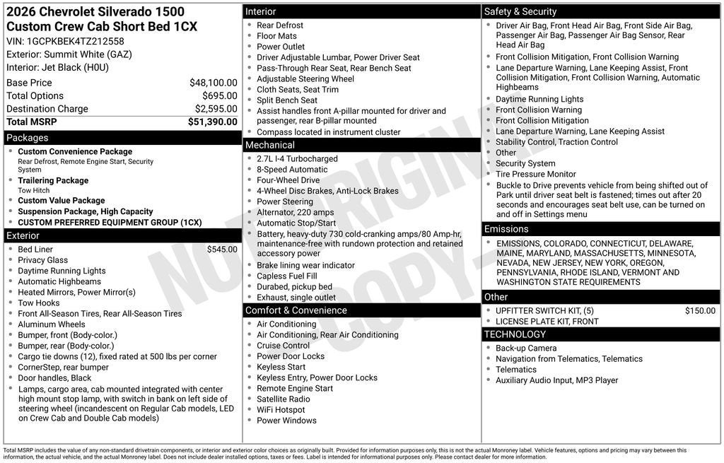 2026 Chevrolet Silverado 1500 Custom