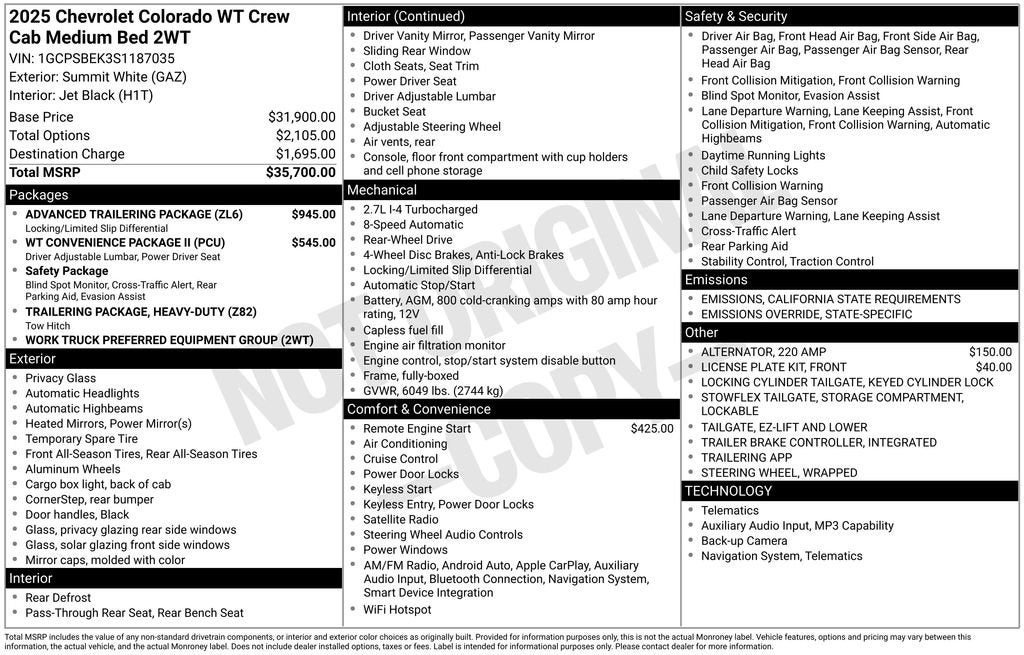 2025 Chevrolet Colorado WT/LT