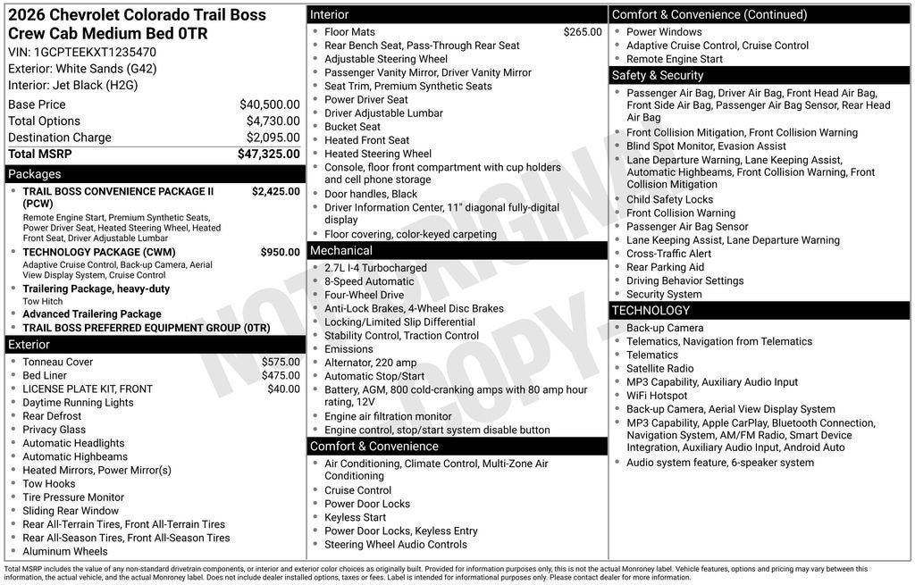 2026 Chevrolet Colorado Trail Boss