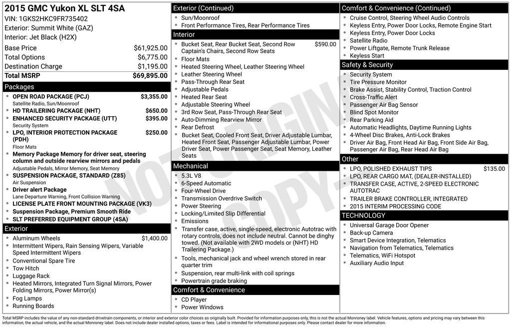 2015 GMC Yukon XL SLT