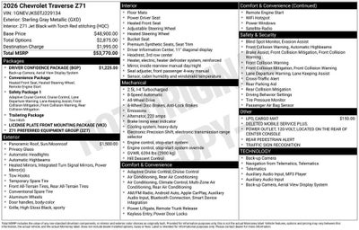 2026 Chevrolet Traverse Z71