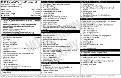 2021 Chevrolet Traverse Premier