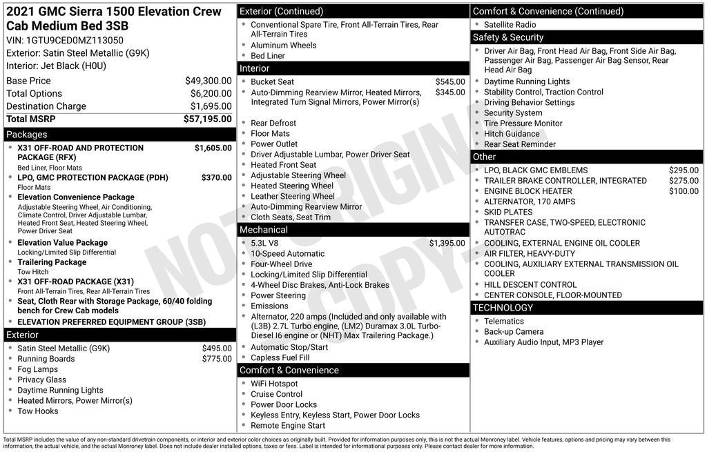 2021 GMC Sierra 1500 Elevation