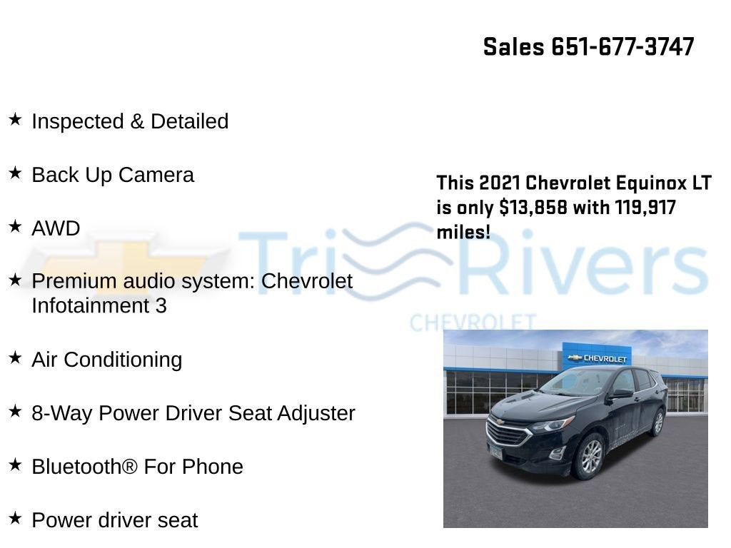 Used 2021 Chevrolet Equinox LT with VIN 2GNAXUEV8M6116689 for sale in Hastings, Minnesota