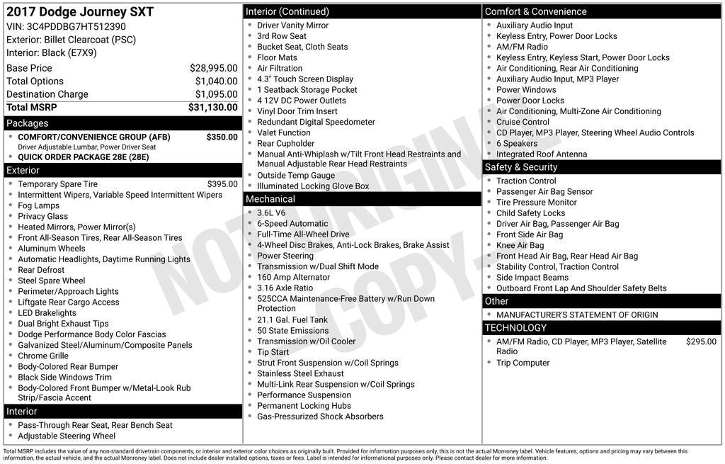 2017 Dodge Journey SXT