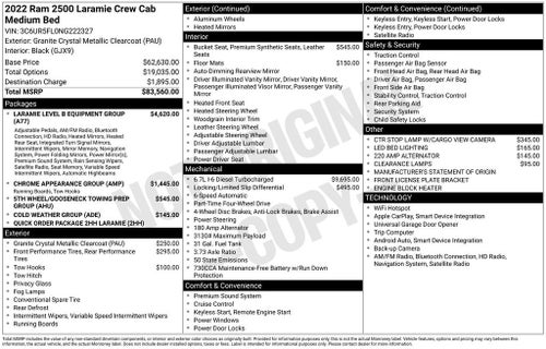 2022 RAM 2500 Laramie Crew Cab 4x4 6'4" Box