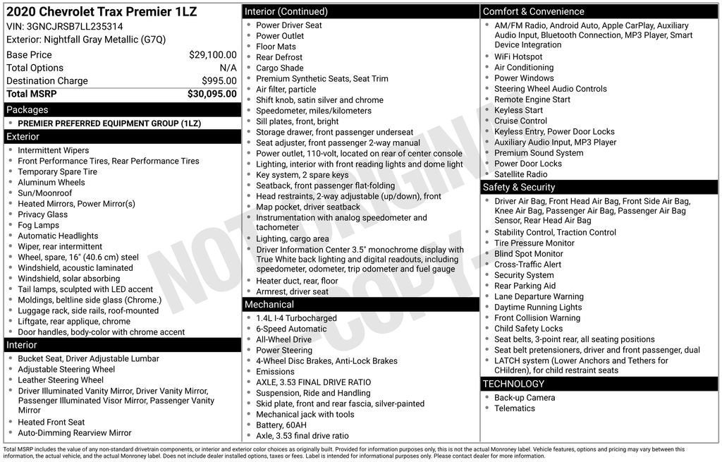 2020 Chevrolet Trax Premier