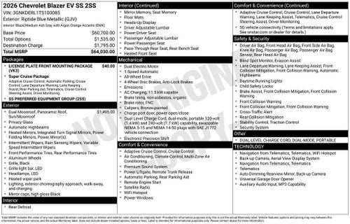 2026 Chevrolet Blazer EV SS