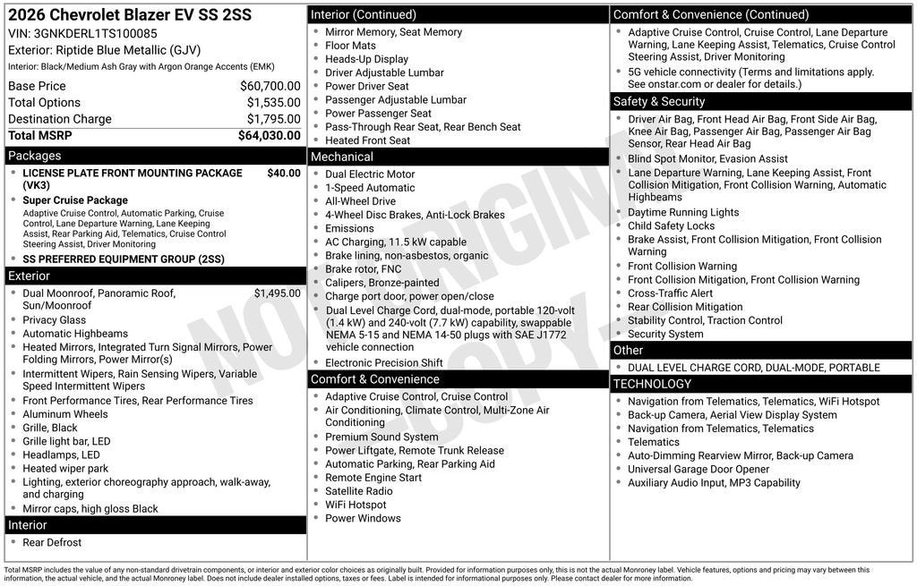 2026 Chevrolet Blazer EV SS