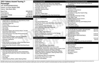 2021 Subaru Ascent Touring