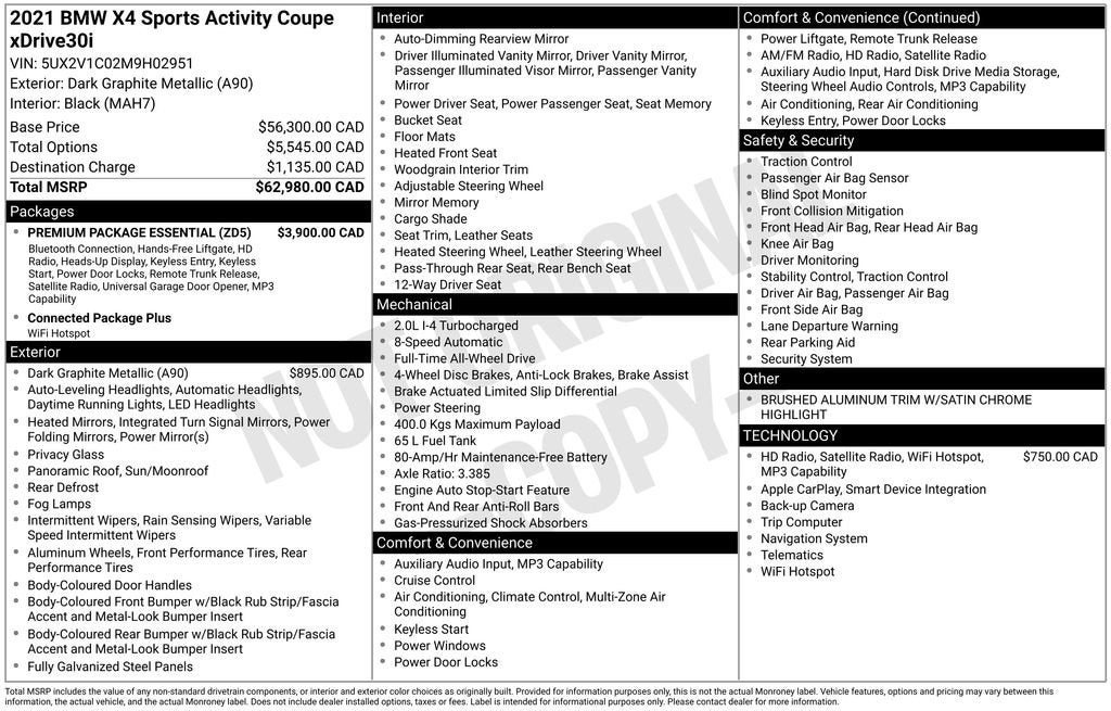 2021 BMW X4 xDrive30i